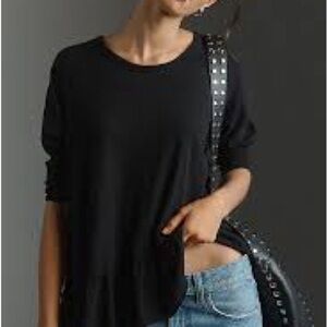 Wilt Anthropologie Black Long Sleeve Women's Top